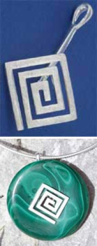 Donuthalter,Spirale,quadratisch,ca. 15 x 15 mm,925er Sterling Silber,mattiert,1 Stück,Artikelnummer 3422.