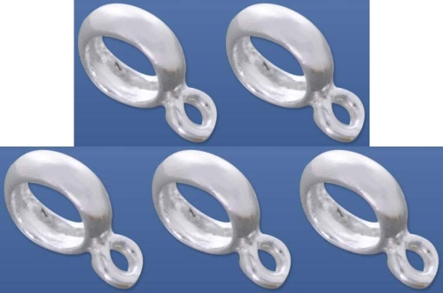 Double rings,diameter ca. 6/4 mm and ca. 3/1,3 mm,925 Sterling Silver,5 pieces,item number 3594B-5.