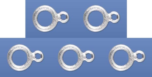 Doppelringe,flach,Durchmesser ca. 8/5 mm und ca. 3,5/1,5 mm,925er Sterling Silber,gebürstet,5 Stücke,Artikelnummer 3595A-5.