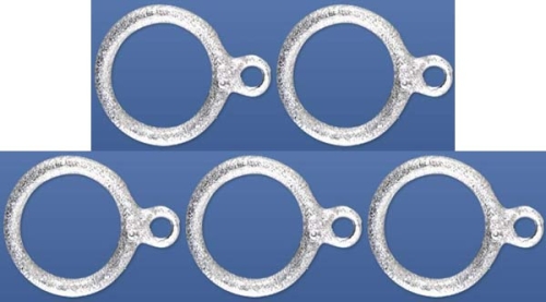 Doppelringe,flach,Durchmesser ca. 12/8,5 mm und ca. 3,5/1,5 mm,925er Sterling Silber,gebürstet,5 Stücke,Artikelnummer 3595C-5.