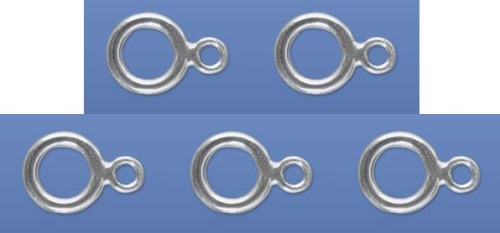 Doppelringe,flach,Durchmesser ca. 8/5 mm und ca. 3,5/1,5 mm,925er Sterling Silber,5 Stücke,Artikelnummer 3596A-5.