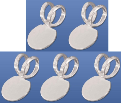 Doubleloops,diameter ca. 4 mm,with glueing area,diameter ca. 6 mm,925 Sterling Silver,5 pieces,item number 3446-5.