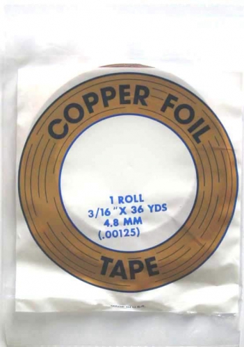 Kupferfolie,Edco,beidseitig Kupfer,Breite ca. 4,8 mm,ca. 3/16",Artikelnummer 4110300.