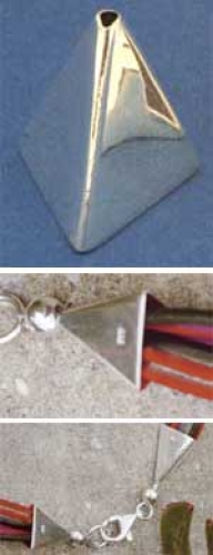 End cap,pyramid,ca. 12 x 15 mm,with hole,925 Sterling Silver,item number 3852K.