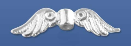 Intermediate part," Angel Wings ",ca. 22 x 6 mm,Sterling Silver,1 piece,item number 3730.