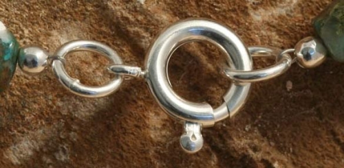 Verschlüsse,Federringe,Durchmesser ca. 7 mm,925er Sterling Silber,25 Stücke,Artikelnummer 3523-25 (Anwendungsbeispiel).