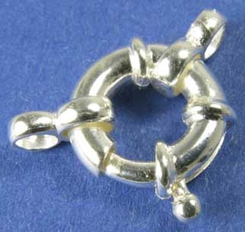 Closure,spring washer,diameter 12 mm,with 2 connect loops,925 Sterling Silver,item number 3526A.