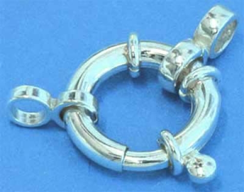 Closure,spring washer,diameter 20 mm,with 2 connect loops,925 Sterling Silver,item number 3526E.