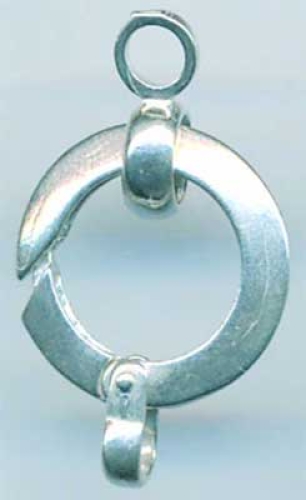 Federring,Spezial,rund,Durchmesser ca. 19 mm,mit 2 Ösen,925er Sterling Silber,Artikelnummer 3519C.