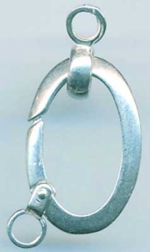 Federring,Spezial,oval,Durchmesser ca. 26 x 17 mm,mit 2 Ösen,925er Sterling Silber,Artikelnummer 3519G.
