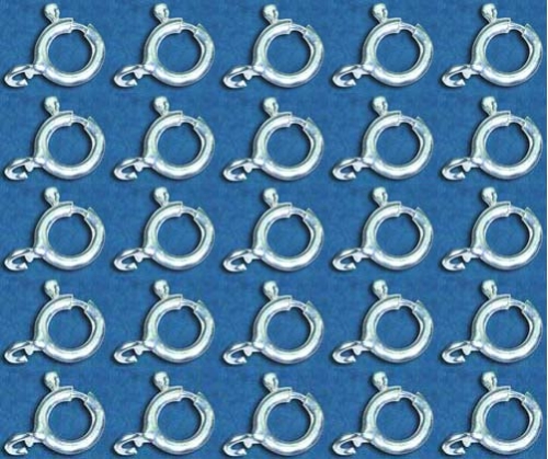 Verschlüsse,Federringe,Durchmesser ca. 5 mm,925er Sterling Silber,25 Stücke,Artikelnummer 3521-25.