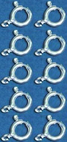 Verschlüsse,Federringe,Durchmesser ca. 8 mm,925er Sterling Silber10 Stücke,Artikelnummer 3524-10.