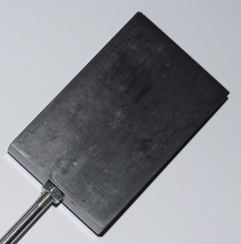 Graphit-Paddel,ca. 45 x 70 x 10 mm,mit Holzgriff,Gesamtlängeca. 210 mm,Artikelnummer 3811102 (Detailansicht).