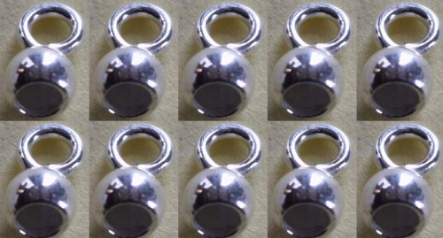 Calottes,inner diameter ca. 3 mm,with closed small loop,925 Sterling Silver,10 pieces,item number 3547S-10.