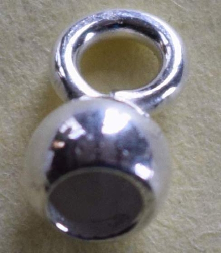 Calotte,inner diameter ca. 3 mm,with closed small loop,925 Sterling Silver,item number 3547S.