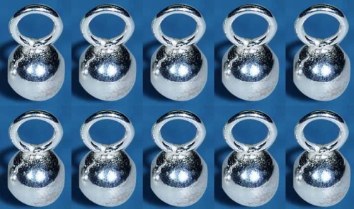 Calottes,inner diameter ca. 4 mm,with closed big loop,925 Sterling Silver,10 pieces,item number 3549X-10.