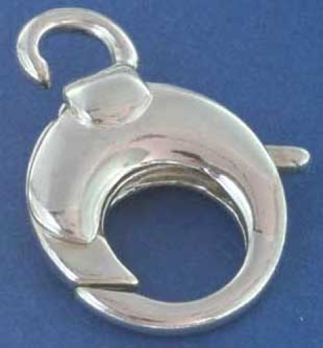 Closure,lobster claw clasp,round,diameter ca. 17 mm,925 Sterling Silver,item number 3552E.