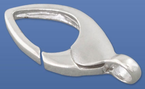 Closure,lobster claw clasp " Navette ",length ca. 11 mm,925 Sterling Silver,item number 3561A.
