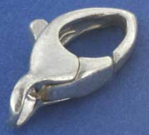 Closure,lobster claw clasp " Navette ",length ca. 16 mm,925 Sterling Silver,item number 3561B.