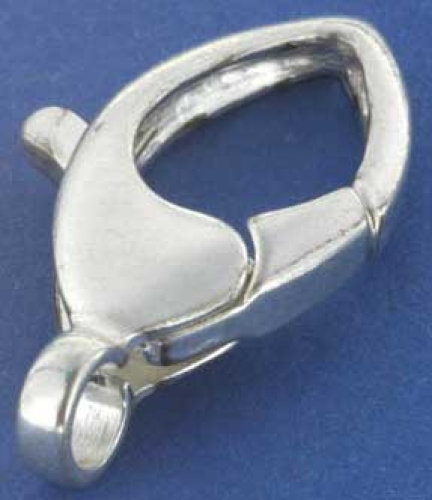 Closure,lobster claw clasp " Navette ",length ca. 26 mm,925 Sterling Silver,item number 3561E.