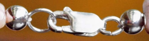 Closure,lobster claw clasp,CHR,length ca. 9 mm,with open ring,925 Sterling Silver,item number 3562 (application example).