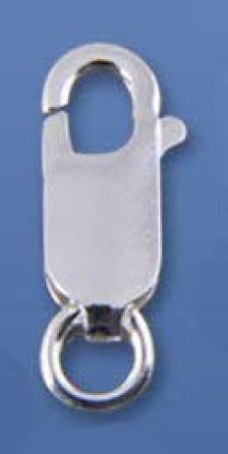 Closure,lobster claw clasp,CHR,length ca. 13 mm,with open ring,925 Sterling Silver,item number 3565.