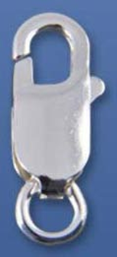 Closure,lobster claw clasp,CHR,length ca. 16 mm,with open ring,925 Sterling Silver,item number 3566.
