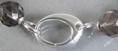 Closure,lobster claw-ring " Milano ",oval,diameter ca. 25 x 16 mm,925 Sterling Silver,item number 3463J (application example).