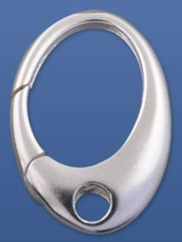Closure,lobster claw-ring " Milano ",oval,diameter ca. 25 x 16 mm,925 Sterling Silver,item number 3463J.