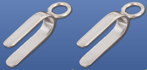 Klammern mit Klebefläche,Länge ca. 15 mm,und Öse,Durchmesser ca. 5 mm,925er Sterling Silber,2 Stücke,Artikelnummer 3439A-2.