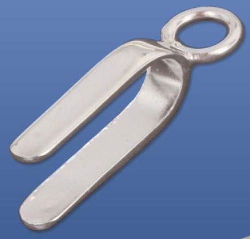 Bracket with glueing area,length ca. 15 mm,and loop,diameter ca. 5 mm,925 Sterling Silver,item number 3439A.