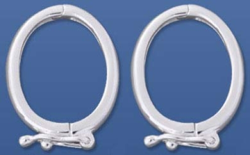 Closures,scarf holders,oval,diameter ca. 22 x 16 mm,925 Sterling Silver,2 pieces,item number 3597S-2.
