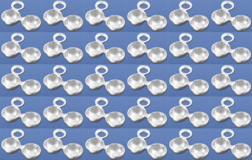 Click-capsules,outer diameter 4 mm,with semi-hole for thread,925 Sterling Silver,30 pieces,item number 3505C-30.