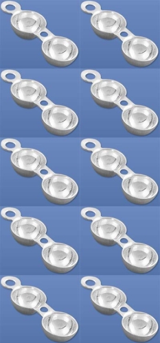 Click-capsules,outer diameter ca. 4 mm,with closed thread-hole,with closed ring,925 Sterling Silver,10 piecs,item number 3506A-10.