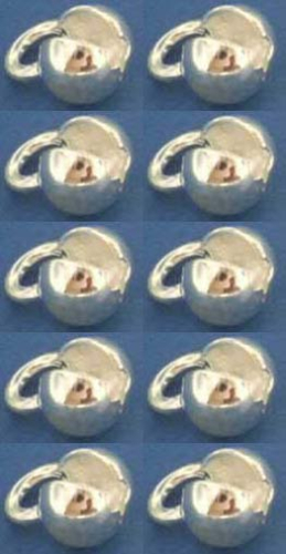 Klappkugeln,Durchmesser ca. 5 mm,mit Öse und Halbloch,925er Sterling Silber,10 Stücke,Artikelnummer 3501C-10.