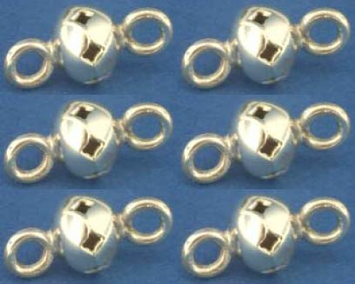 Intermediate parts,ethno style,Silver,beads,Ø ca. 5,5 mm,perforated,with 2 loops,6 pieces,item number 3897-6.