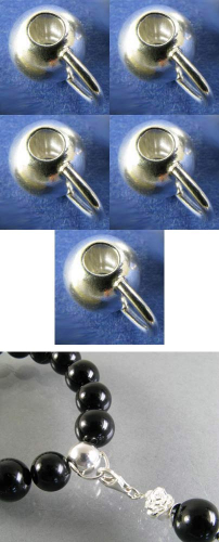 Zwischenteile,925er Sterling Silber,Kugeln,Ø ca. 6 mm,mit Öse zum Einhängen,5 Stücke,Artikelnummer 3898B-5.