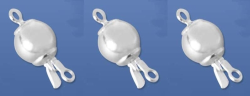 Closures,round bead locks,diameter ca. 8 mm,925 Sterling Silver,3 pieces,item number 3514C-3.