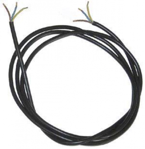 Lamp cable with wire end ferrules,3-way,black,length ca. 2,5 m,item number 2011502-25.