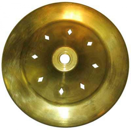 Lamp cap,round,brass,with rhombus holes,diameter ca. 14 cm,item number 2214600.