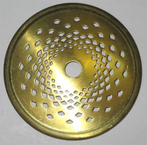 Lampenkappe,rund,Messing,perforiert,Durchmesser ca. 10,3 cm,Artikelnummer 2215800.