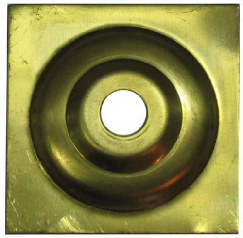 Lamp cap,round / square,with flat edge,brass,ca. 5 x 5 cm,item number 2227001-X.