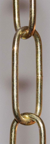 Lamp chain,ca. 10 x 33 mm,gloss brassed,polished and zapon-varnished,length ca. 4 m,item number 2313300-40.