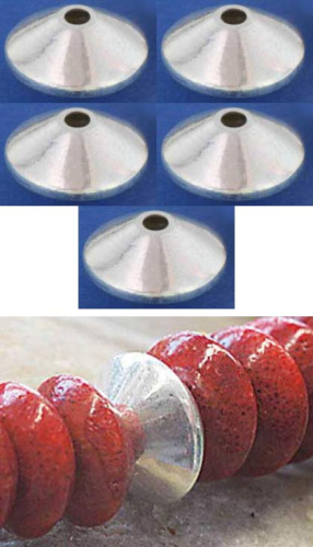 Linsen,hoch,Ø ca. 12 mm,925er Sterling Silber,5 Stücke,Artikelnummer 3746J-5.