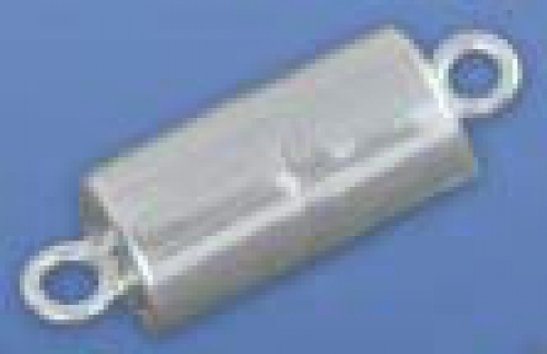Magnetic lock with 2 loops,cylinder,diameter ca. 7 mm,length ca. 13 mm,925 Sterling Silver,item number 3489B.