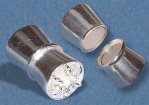 Magnetic lock " Multi-Silk ",ca. 11,5 x 21 mm,925 Sterling Silver,item number 3494A.