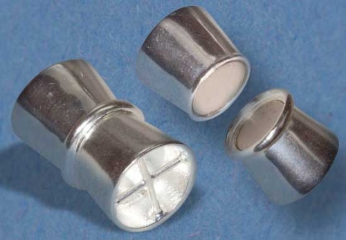 Magnetic lock " Cross Bar ",ca. 11 x 18 mm,925 Sterling Silver,item number 3494F.