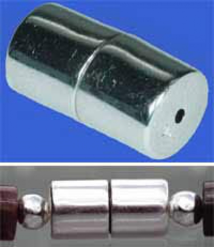 Magnetic lock,cylinder,diameter ca. 6 mm,length ca. 12 mm,925 Sterling Silver,item number 3497B.