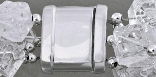 Magnetic lock " Carrée ",ca. 12 x 12 mm,3-row,925 Sterling Silver,item number 3508C (application example).