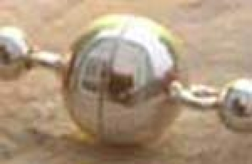 Magnetic lock,ball,diameter ca. 10 mm,925 Sterling Silver,item number 3492A (application example).